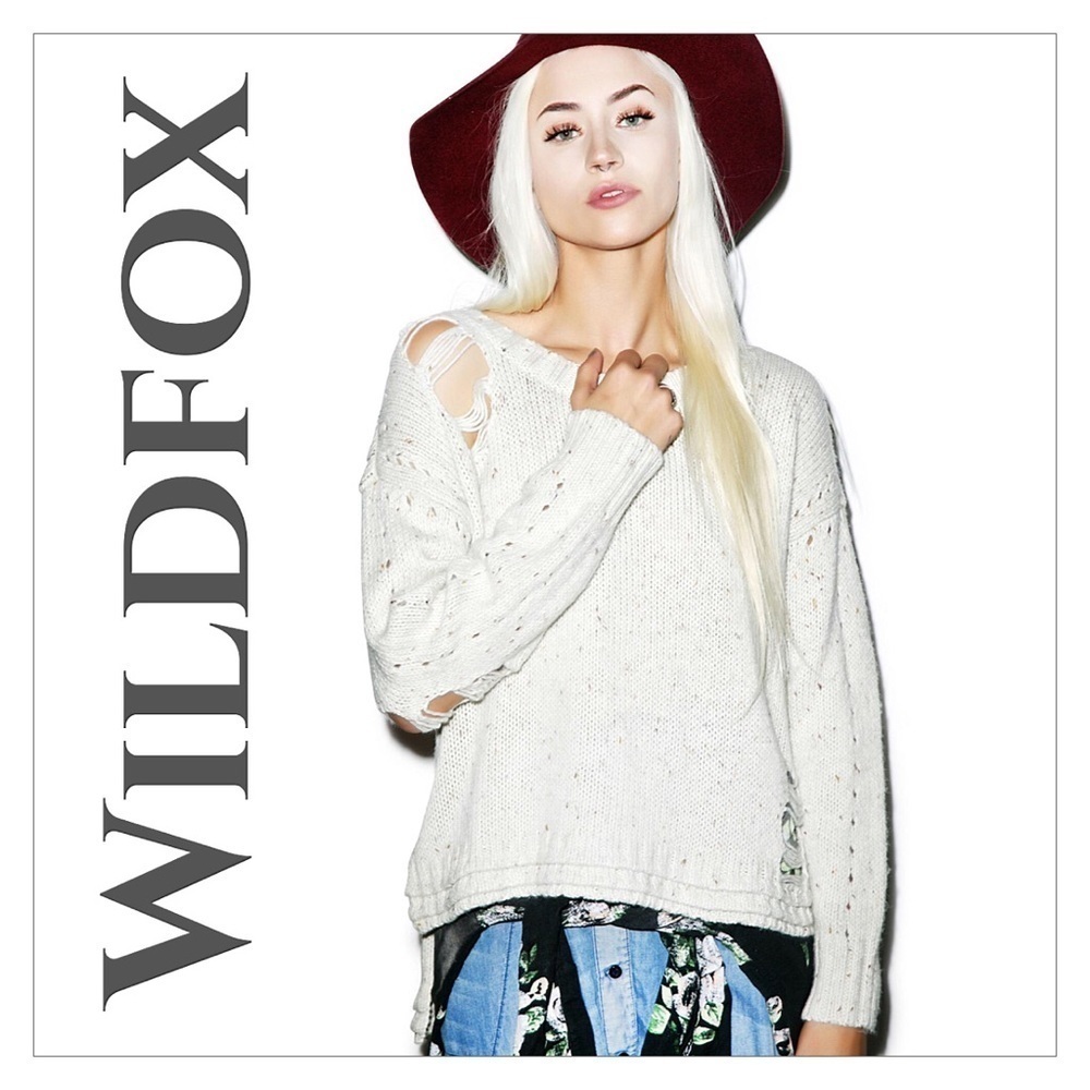 Wildfox Distressed Vintage Lace Party Sweater
